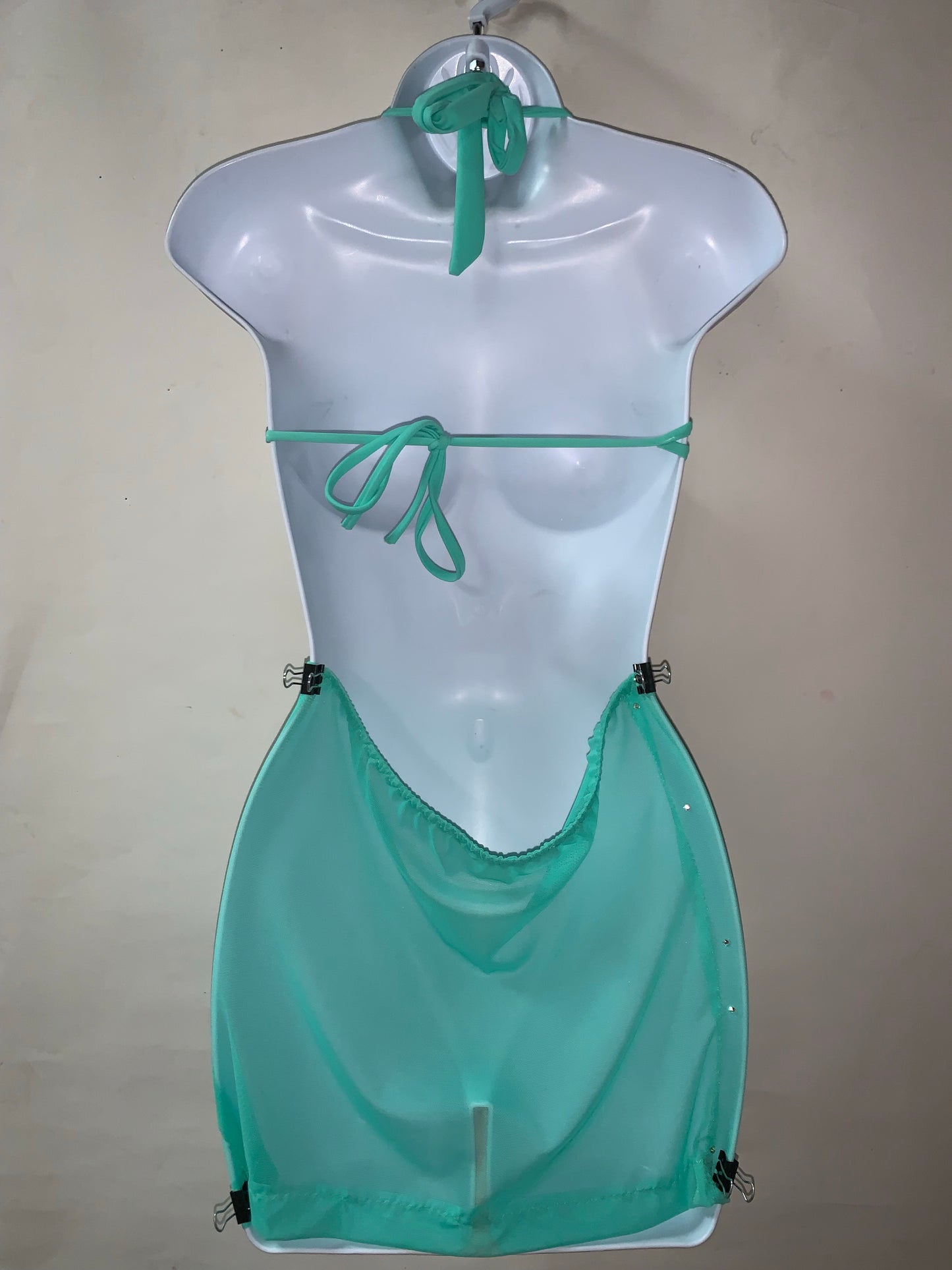 Two Piece Rhinestone Skirt Set