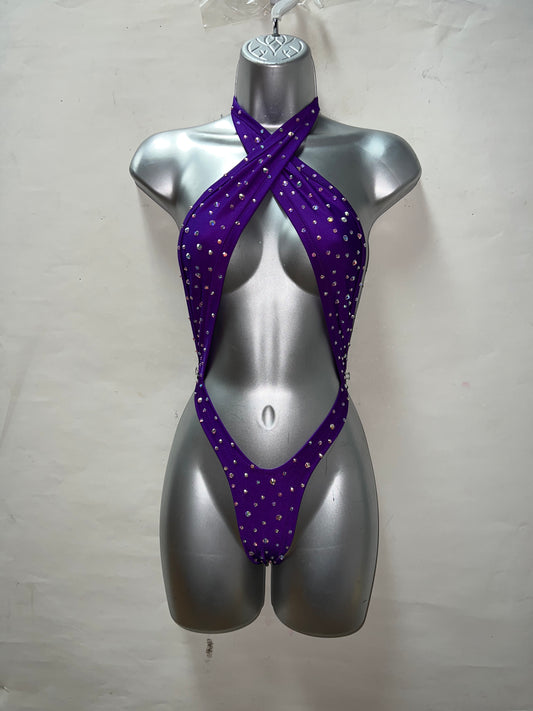 One Piece Rhinestone Mesh Ensemble