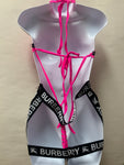 HOT PINK ONE PIECE WITH CHAPS