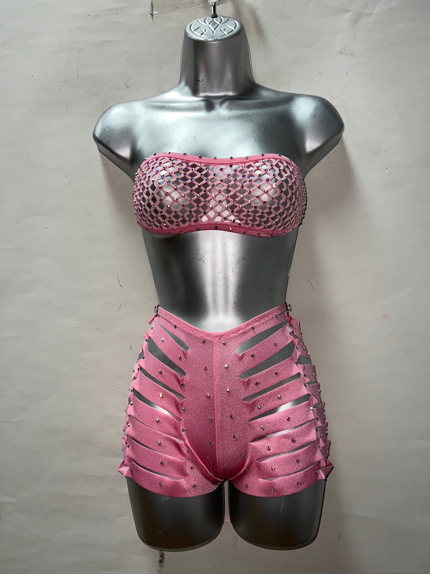 Three Piece Pink Short Set