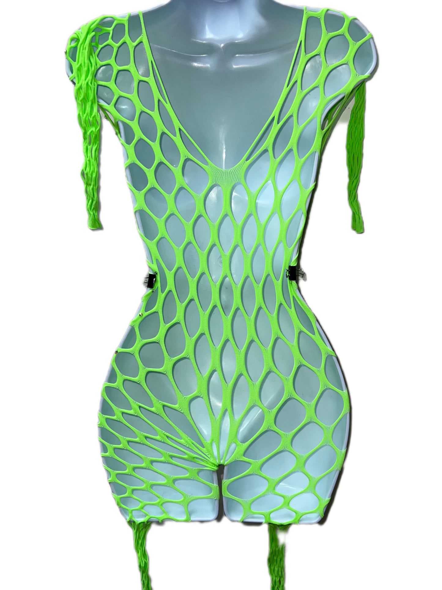 GREEN ONE PIECE NET OUTFIT