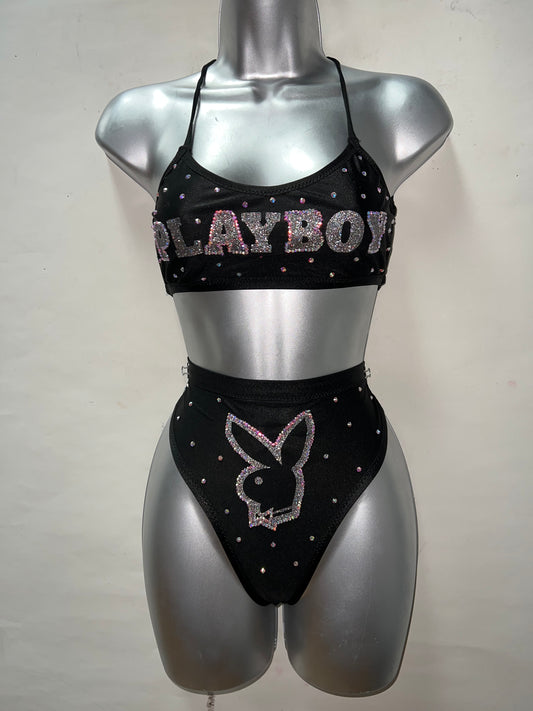 Two Piece Black Bunny Set