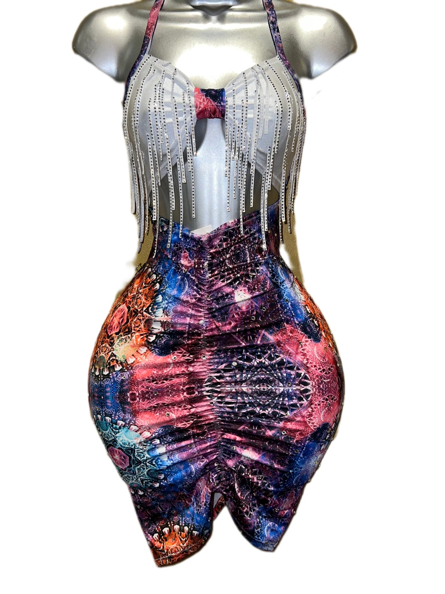 Two -Tone Rhinestone Dress