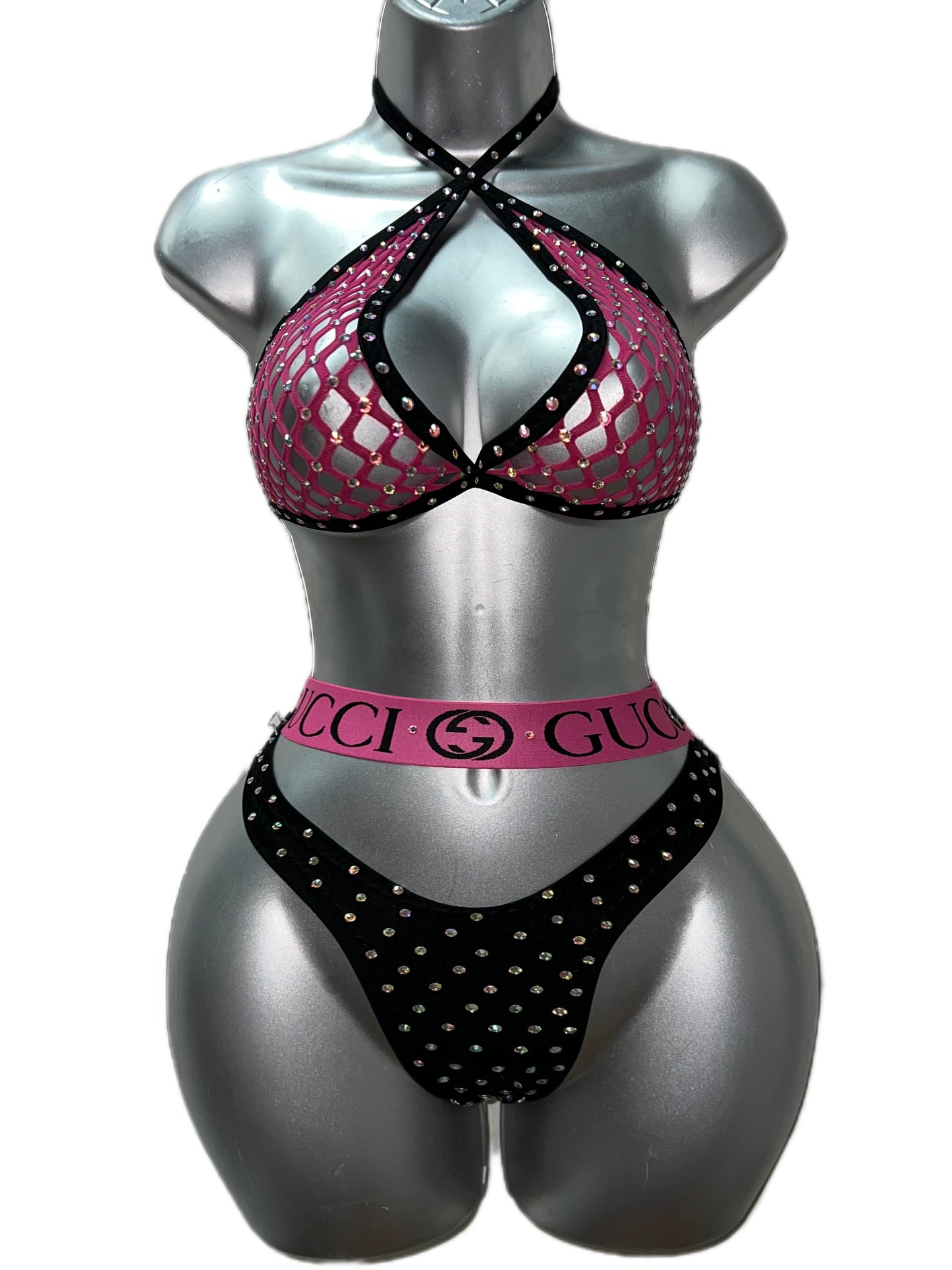 PINK AND BLACK TWO PIECE SET