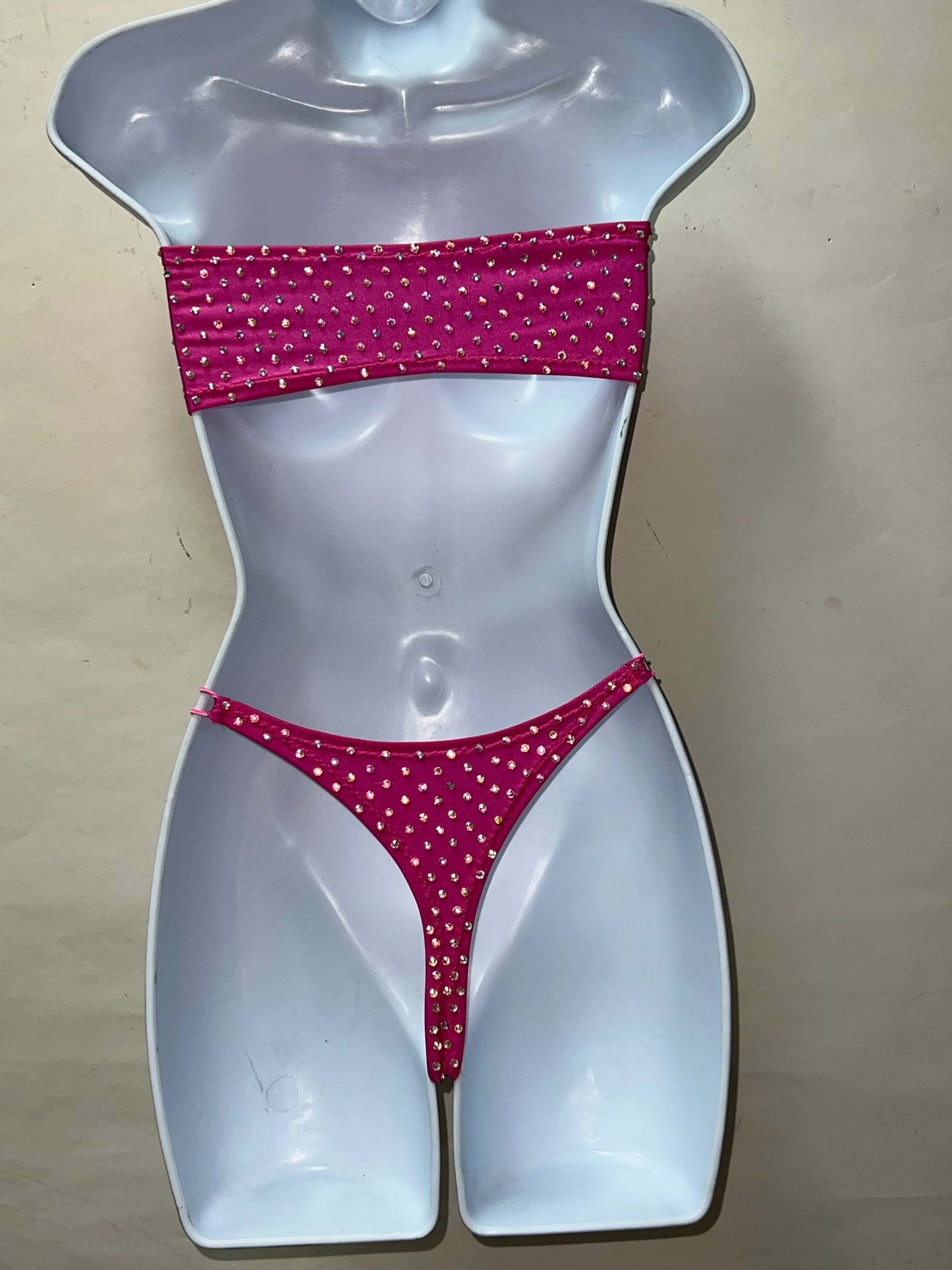 Two Piece Rhinestone Thong Short Set