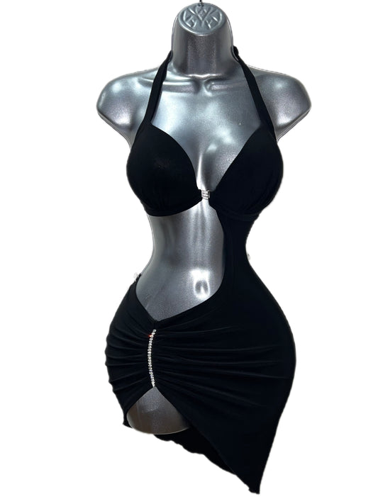 Rhinestone Slant Dress