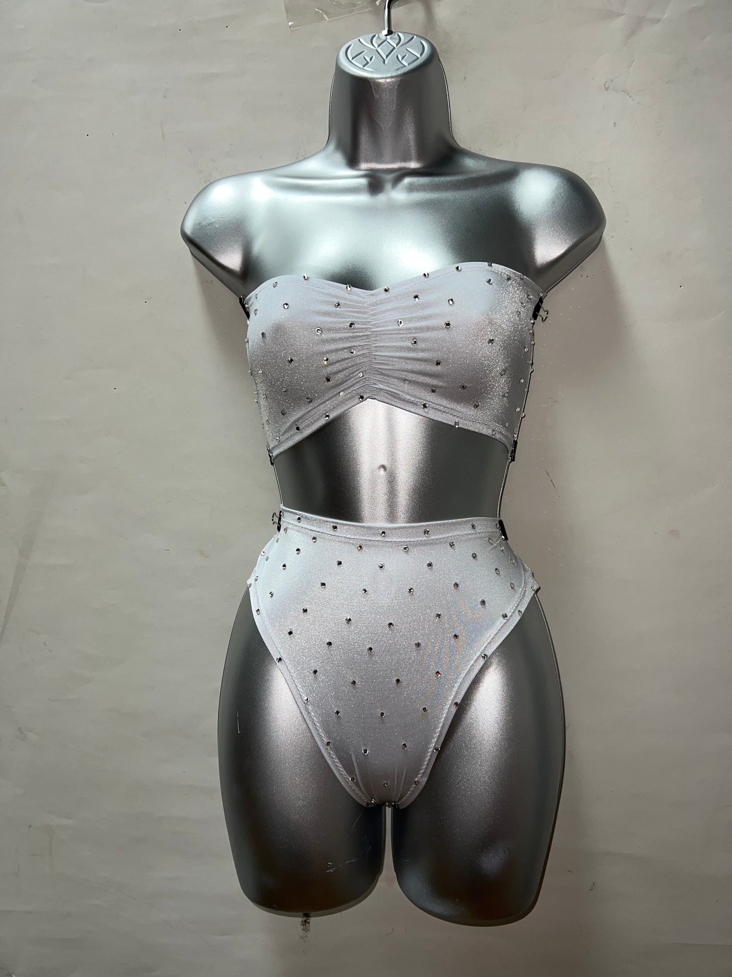 Two Piece White High Waist Set