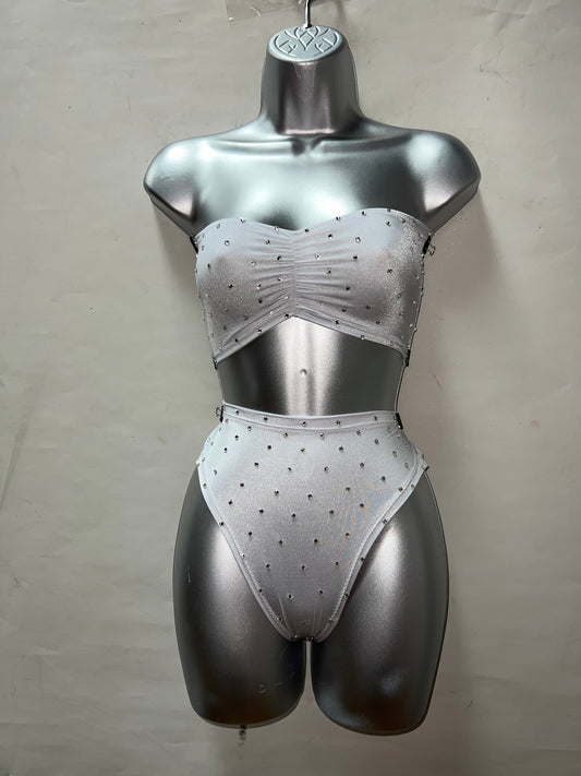 Two Piece White High Waist Set