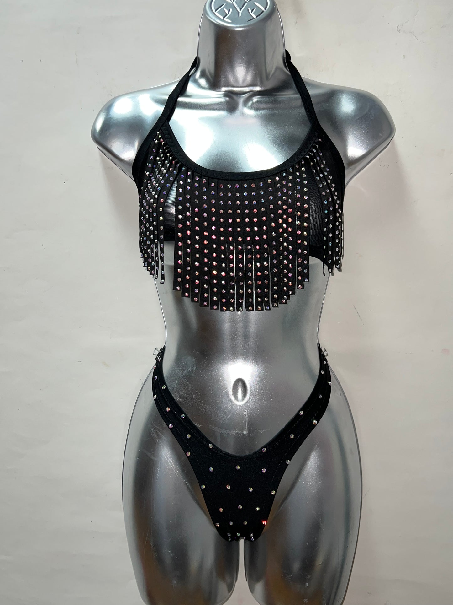 Two Piece Fringe Thong Short Set