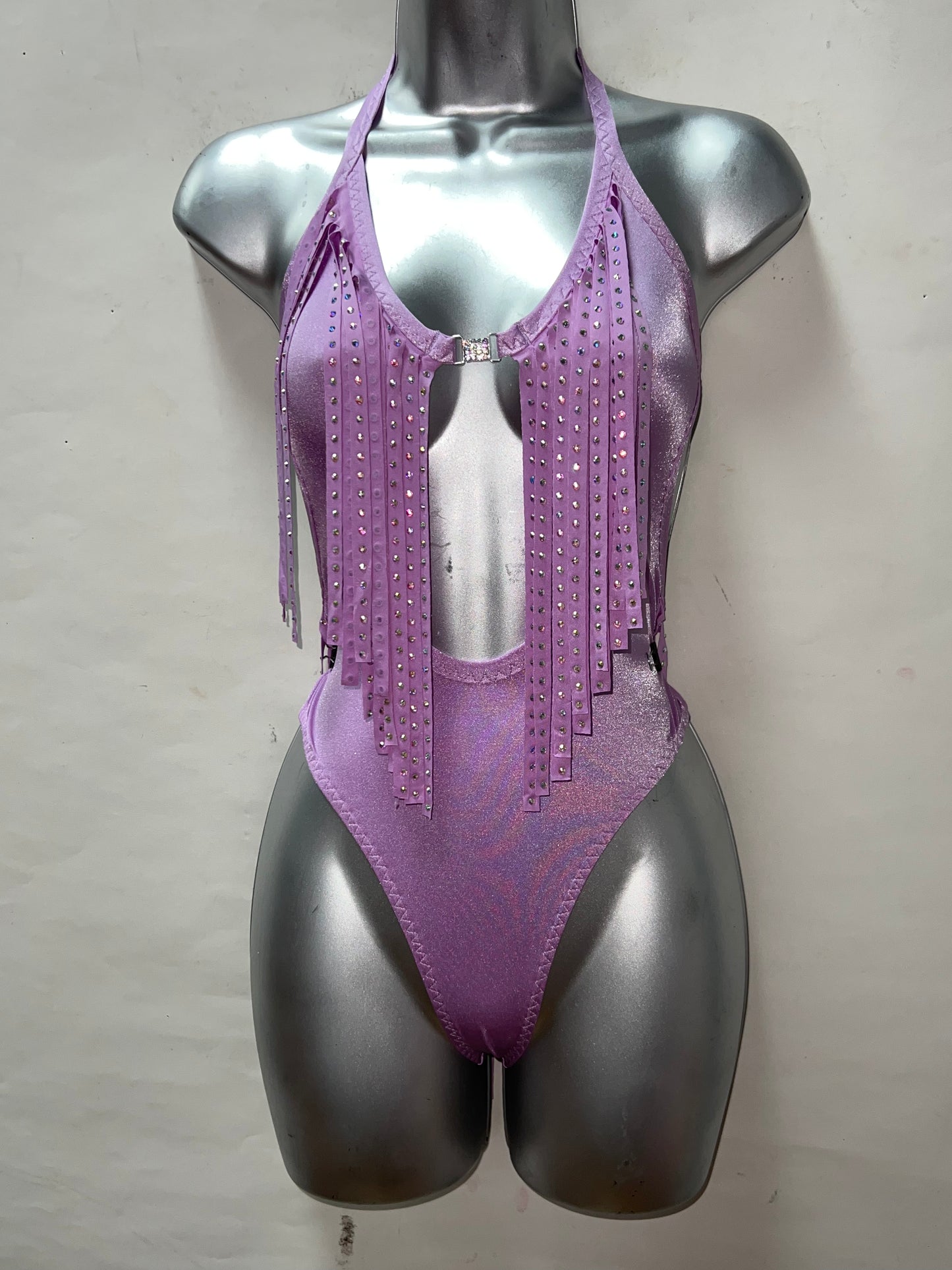One Piece Fringe Lavender Ensemble